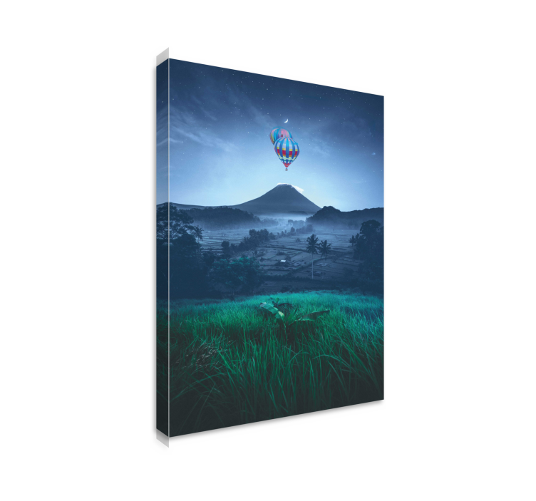 Landscape canvas balloon over mountain scene - TenStickers