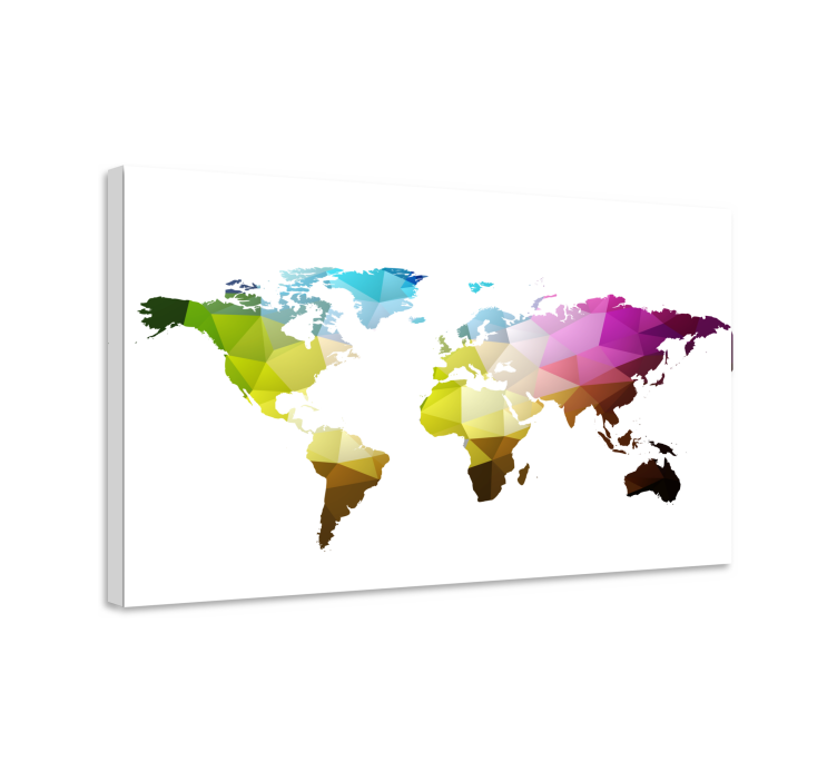 World map wall art geometric global map print - TenStickers