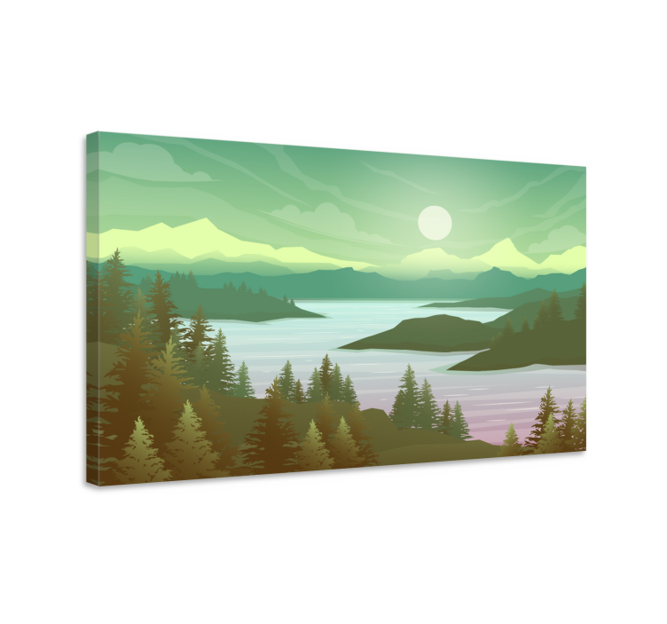 River and nature Tree wall art canvas - TenStickers