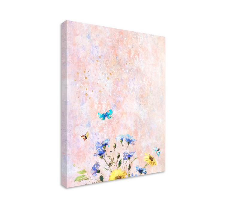 Flowers canvas delicate floral scene - TenStickers