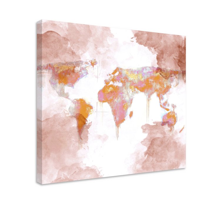 Modern Art Splash world map canvas - TenStickers