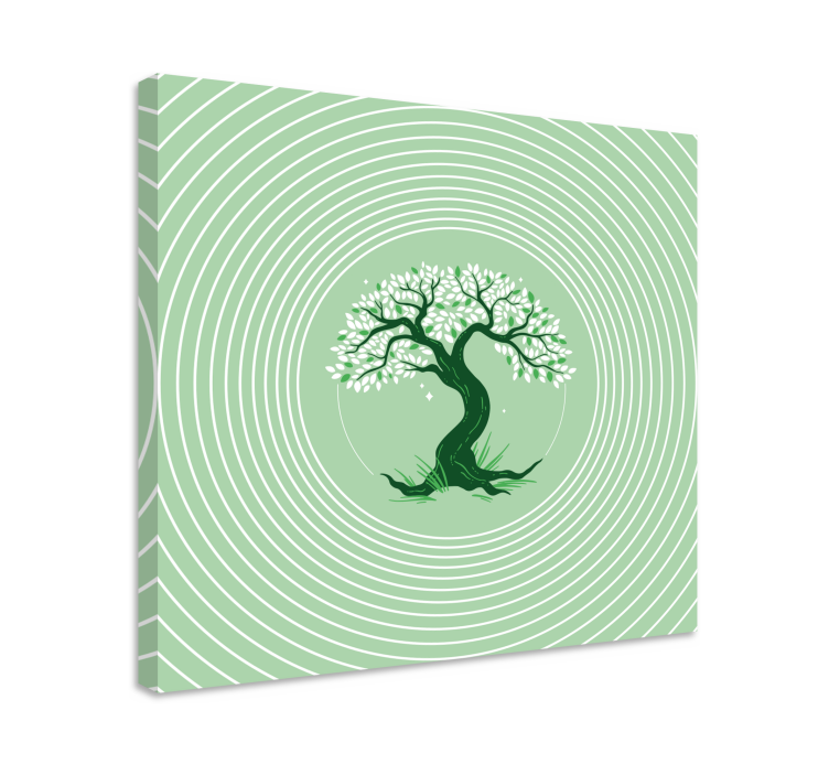 Twisted green tree canvas wall art - TenStickers