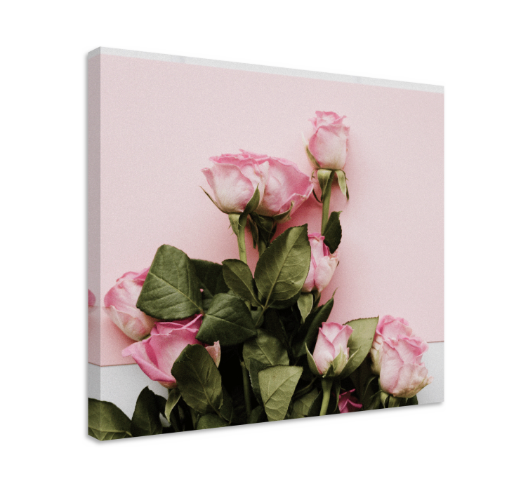pink roses elegant design flower canvas - TenStickers
