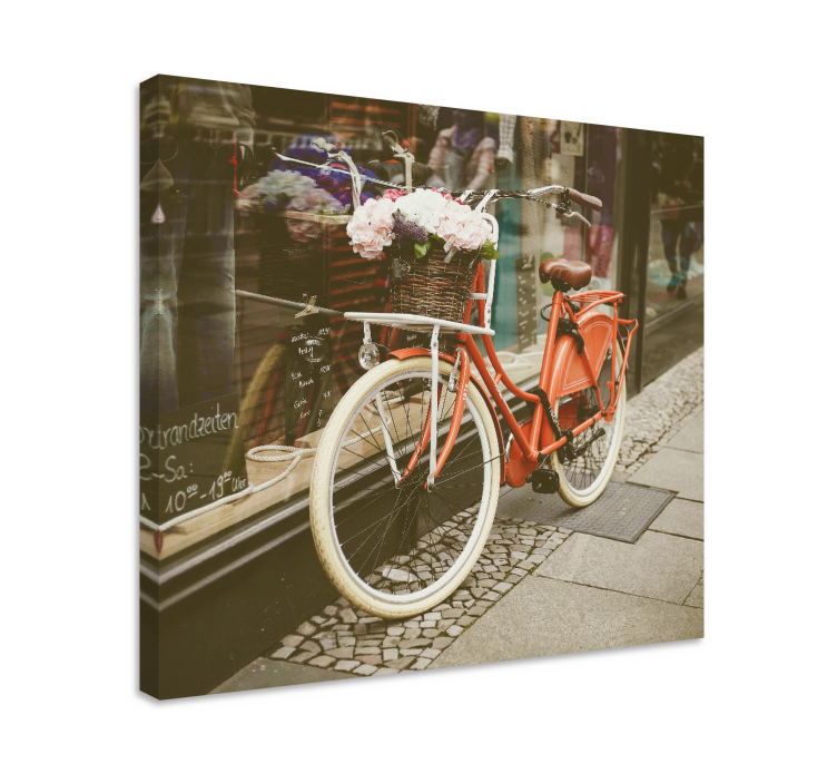 Cityscape wall art charming bicycle display - TenStickers