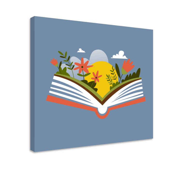 Flowers canvas open book flora - TenStickers