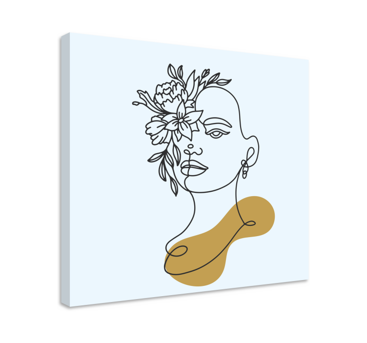 Canvas art abstract floral portrait - TenStickers
