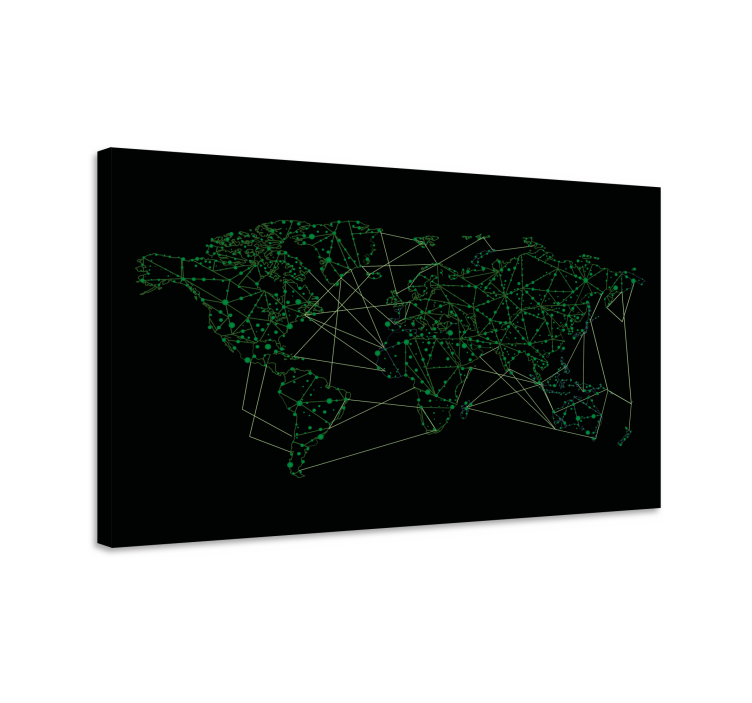 World map wall art network connectivity illustration - TenStickers
