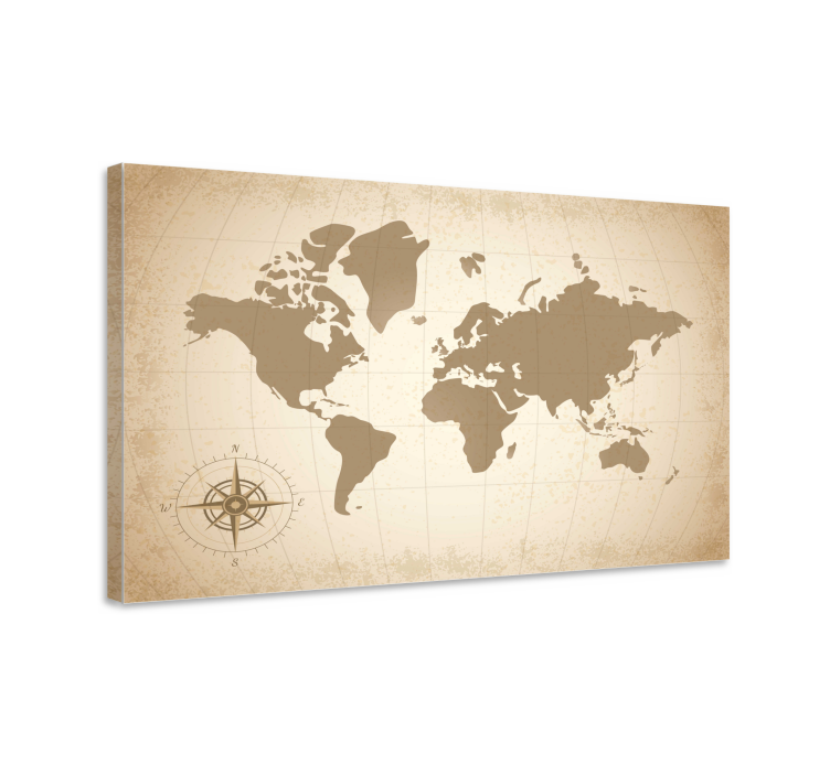 Old vintage world map canvas - TenStickers