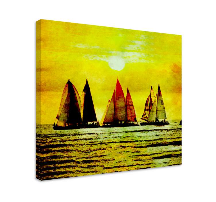 Sunset Sailing Scene nautical canvas art - TenStickers