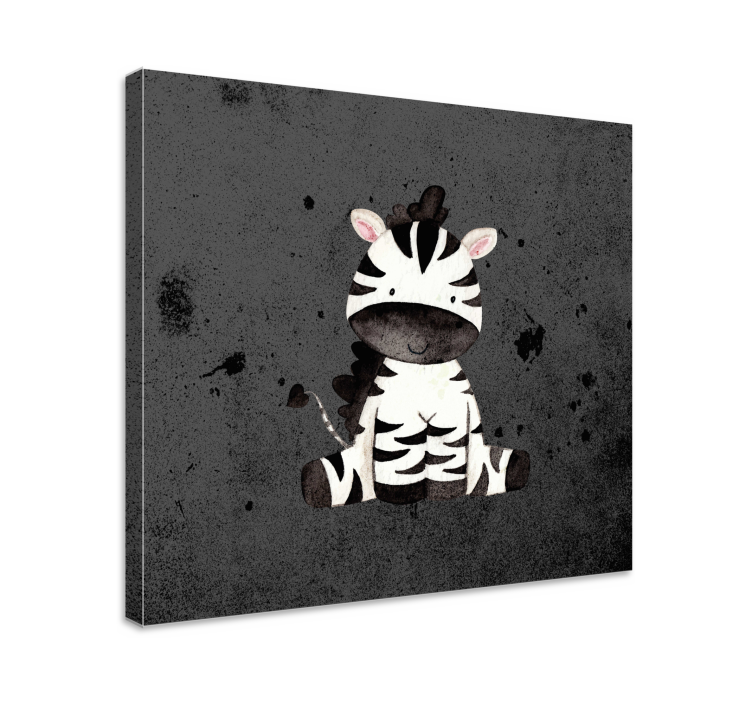 Animal canvas wall art cute zebra design - TenStickers