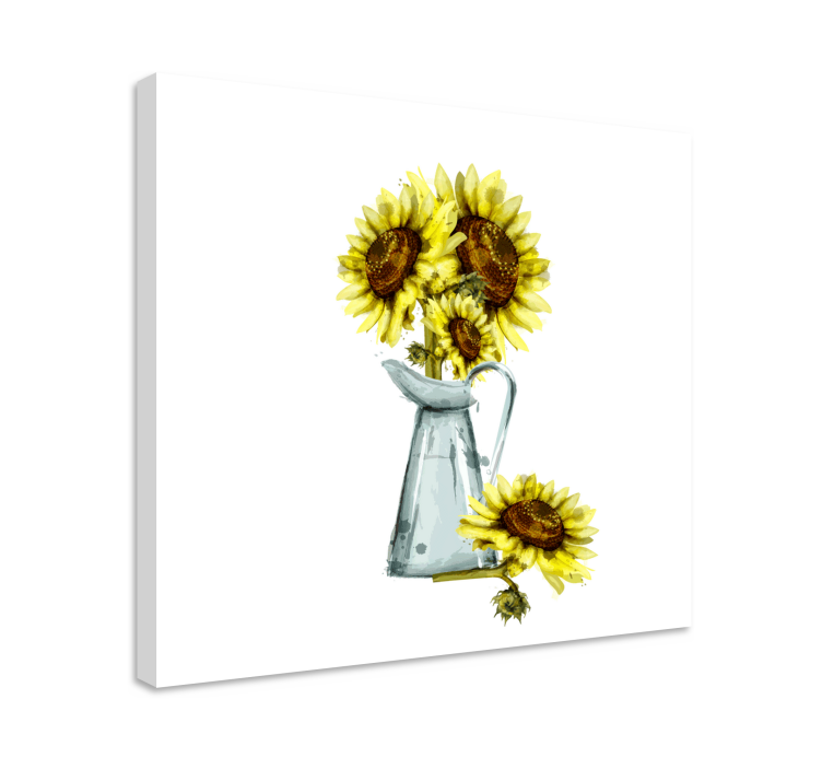 Flowers canvas sunflowers in pitcher - TenStickers