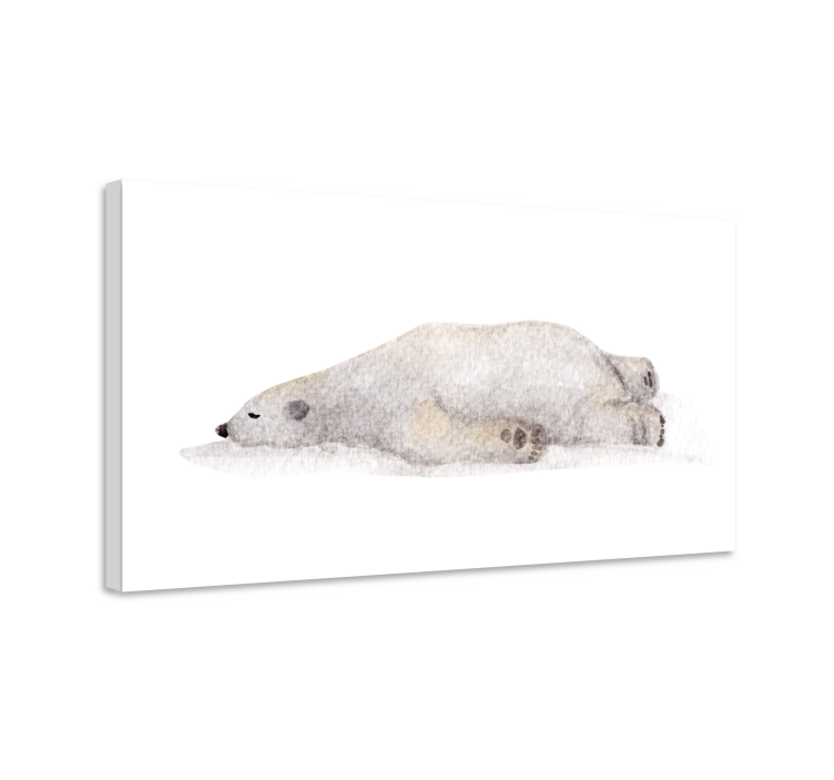 Lazy polar bear animal canvas wall art - TenStickers