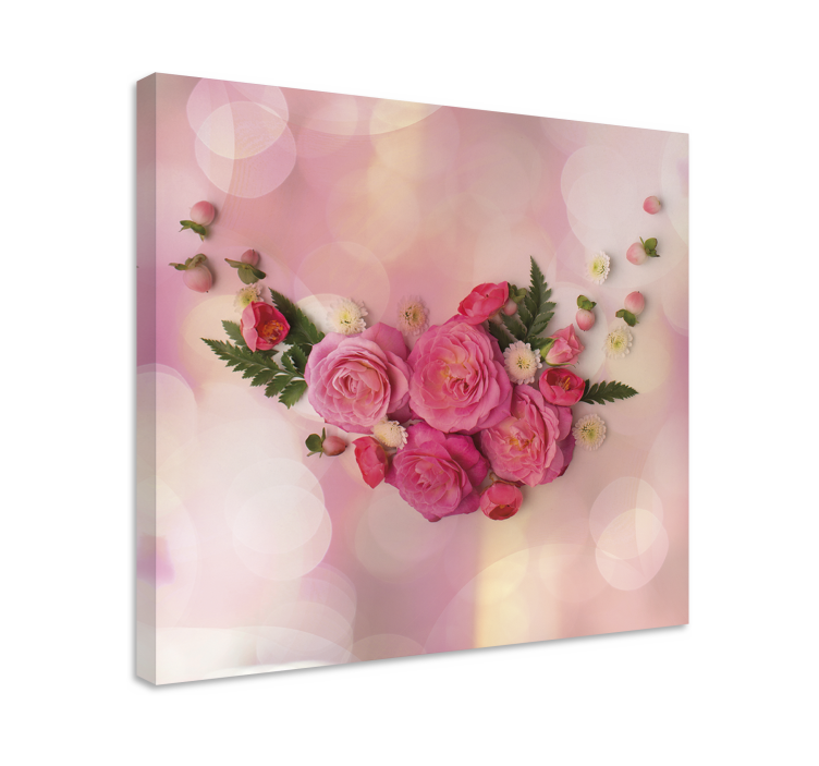 Flowers canvas pink floral arrangement - TenStickers