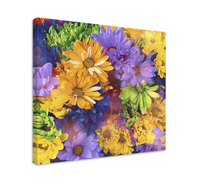 Flowers canvas colorful floral display - TenStickers