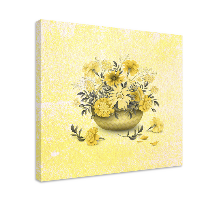 Flowers canvas yellow floral design - TenStickers