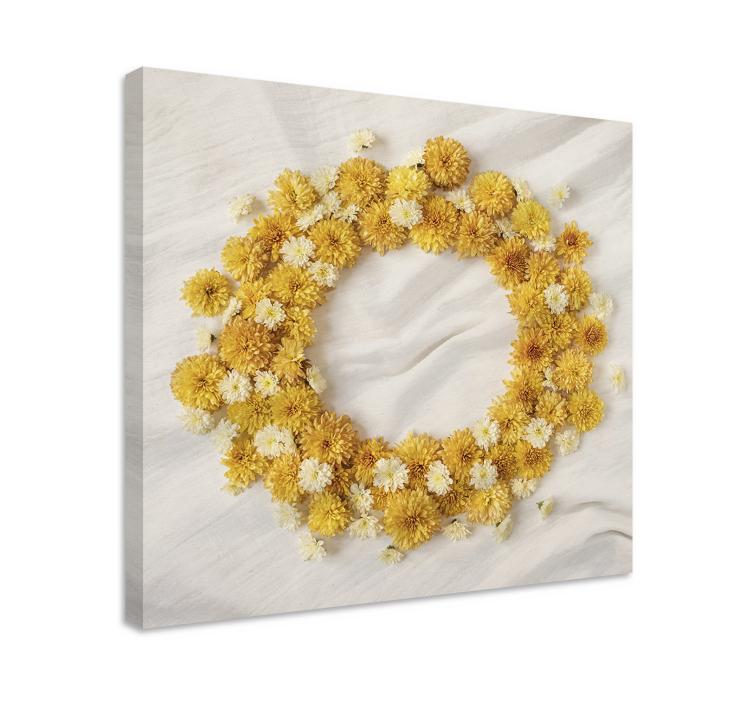 Flowers canvas floral wreath design - TenStickers