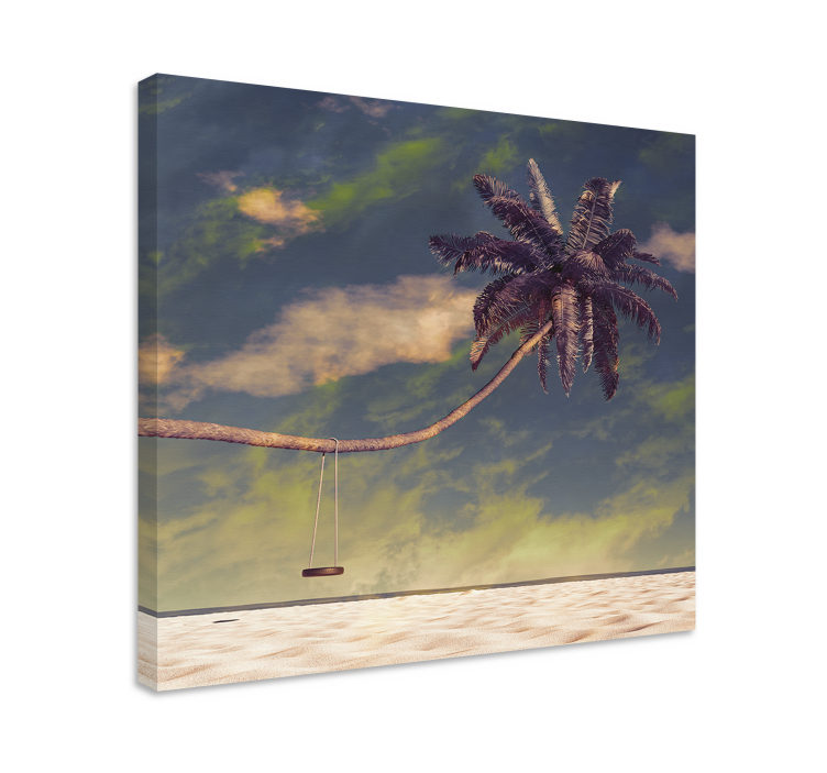 Flowers canvas palm tree swing - TenStickers