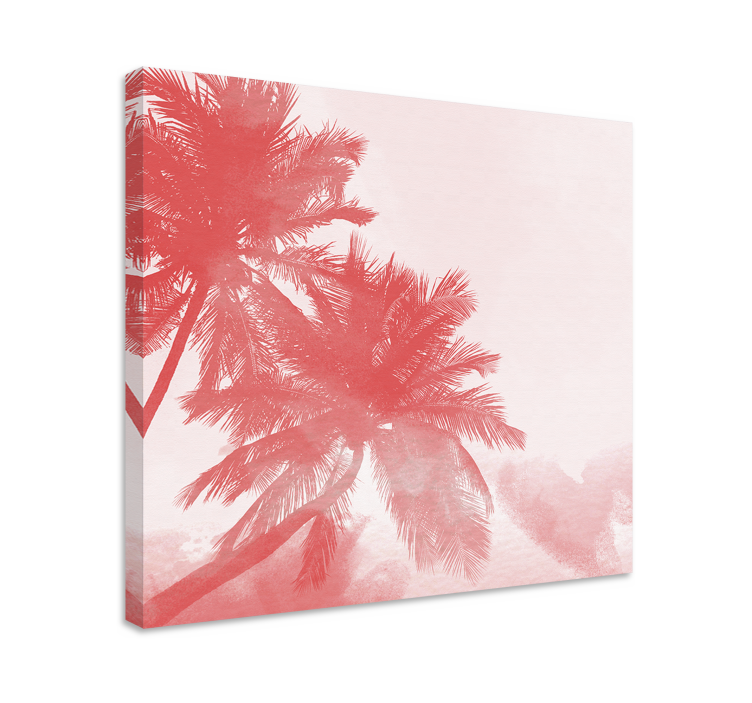 Flowers canvas palm tree silhouette - TenStickers