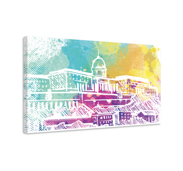 Cityscape wall art historic architecture scene - TenStickers