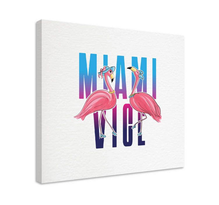 Flamingo Fashionistas animal canvas wall art - TenStickers