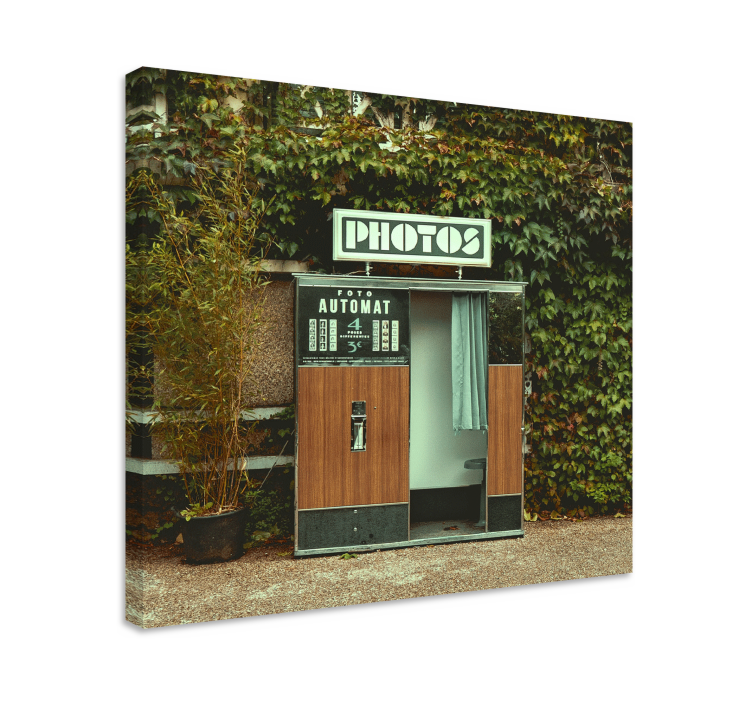 Green old fotoautomat retro canvas art - TenStickers