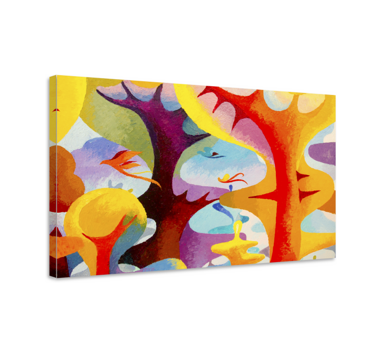 Abstract wall art 1 colorful organic shapes - TenStickers