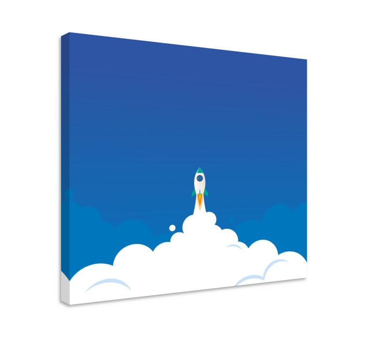 Dinosaur canvas wall art rocket launch adventure - TenStickers