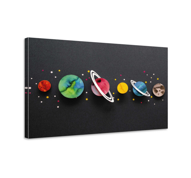 Dinosaur canvas wall art space planetary system - TenStickers