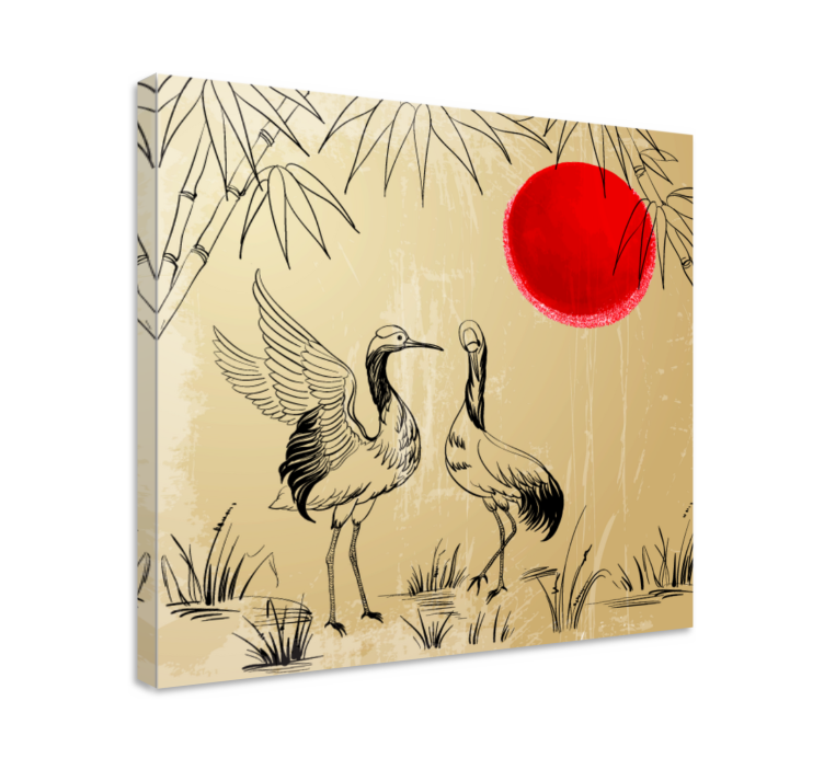 Mandala canvas cranes and sun art - TenStickers