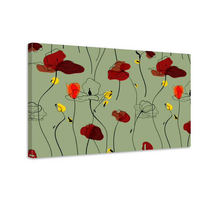 Flowers canvas poppy floral design - TenStickers