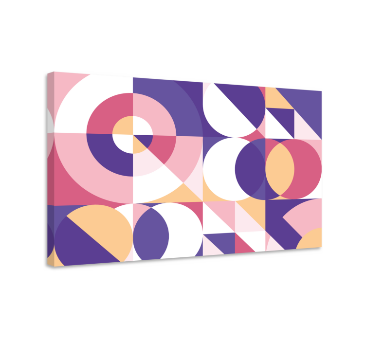 Purple circles and triangles geometric canvas - TenStickers