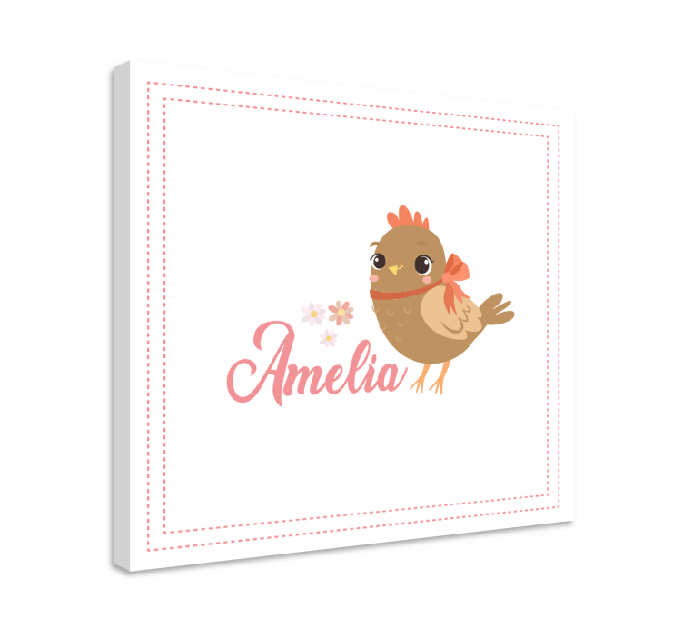 Animal canvas wall art cute bird illustration - TenStickers