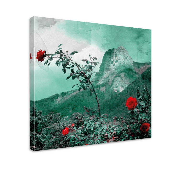 Mountain rose landscape canvas - TenStickers
