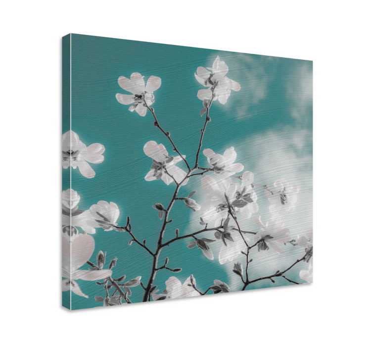 Flowers canvas delicate floral branch art - TenStickers