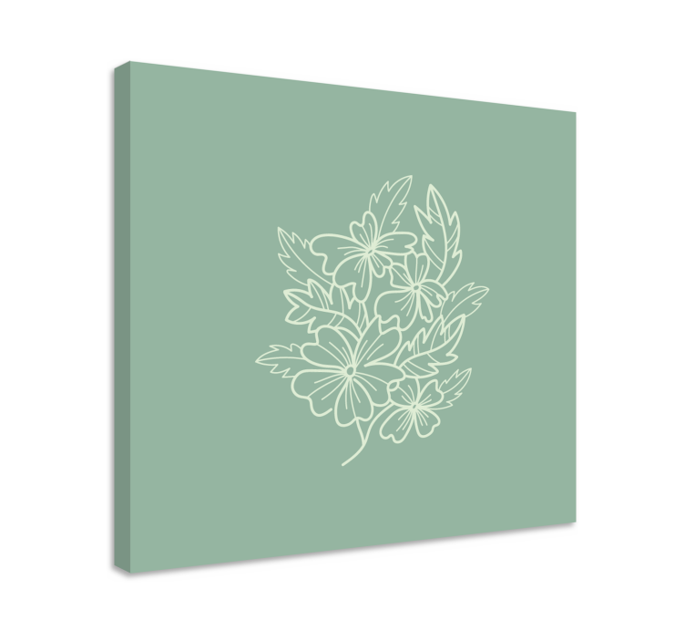 Flowers canvas in a stylized floral arrangement - TenStickers