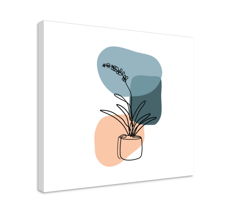 Flowers canvas with abstract plant designs - TenStickers