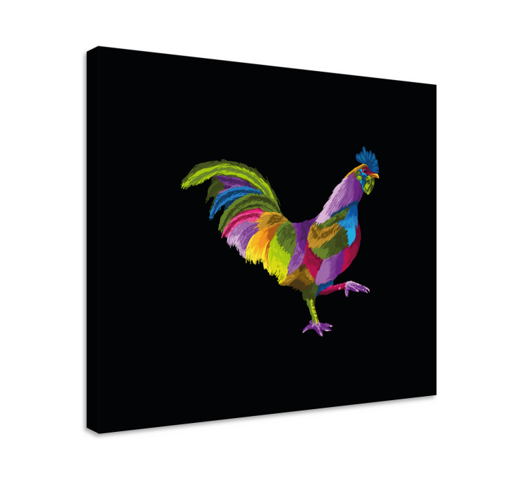 Colorful Rooster Design bird canvas wall art - TenStickers