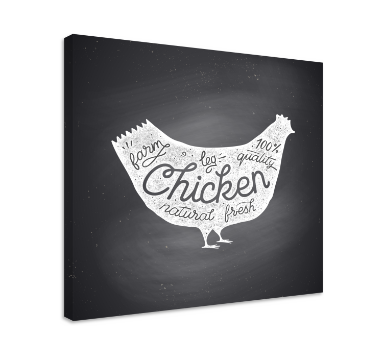 Tree canvas wall art farm fresh chicken - TenStickers