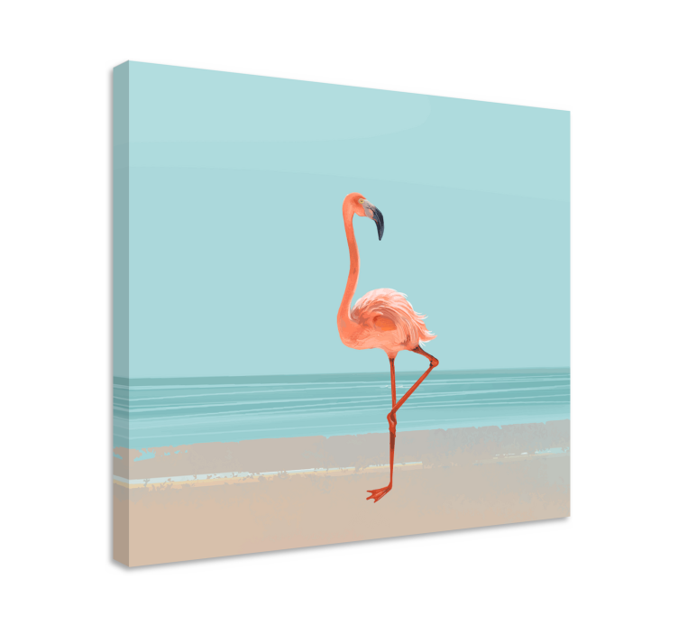 Dog wall art graceful flamingo pose print - TenStickers