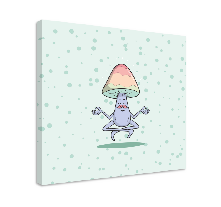 Quote canvas meditating mushroom design - TenStickers
