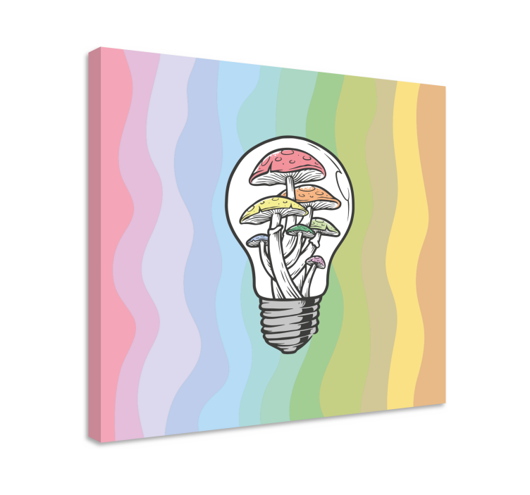 Quote canvas mushroom light bulb - TenStickers