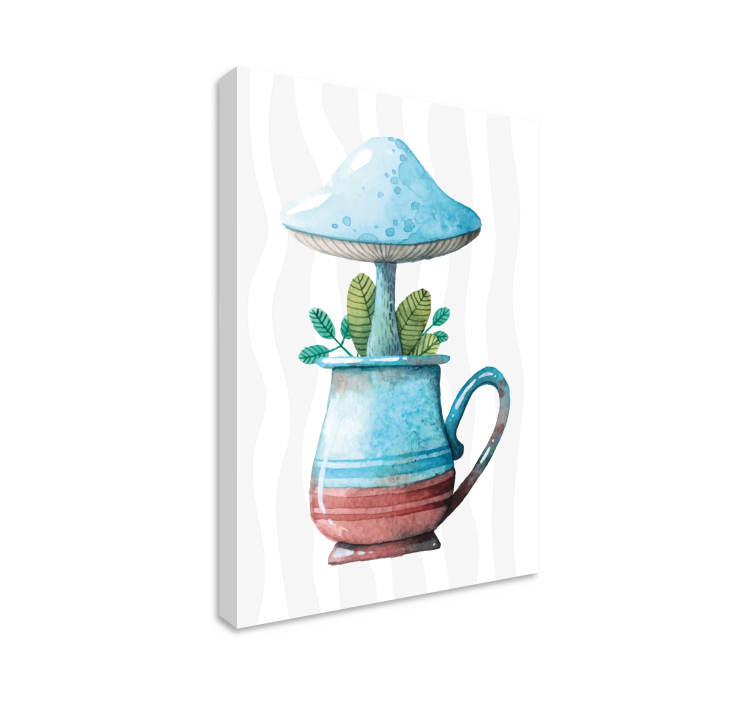 Mushroom in Cup Flowers  canvas - TenStickers