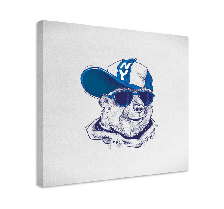 Animal canvas wall art cool bear design - TenStickers