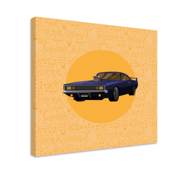 Video game canvas art classic muscle car - TenStickers
