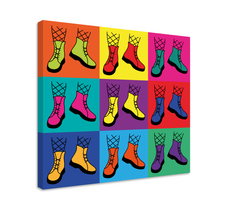Quote canvas colorful lace-up boots - TenStickers