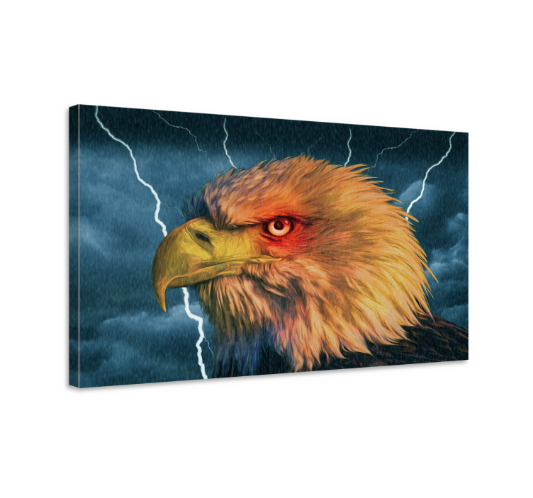 Blue electric eagle 3D canvas prints - TenStickers