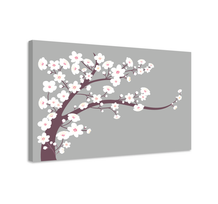 Sakura blossom stalk flowers canvas - TenStickers