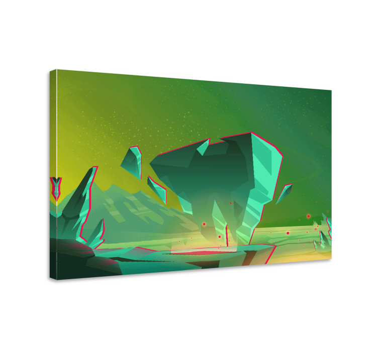 Modern canvas art geometric landscape features - TenStickers