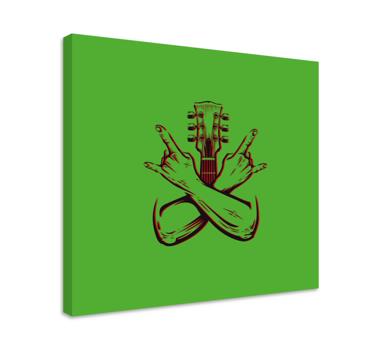 Music canvas art guitar hand gesture - TenStickers