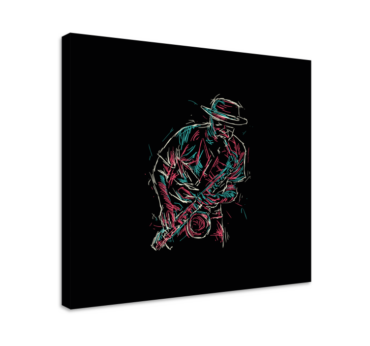 Music canvas art saxophone player art print - TenStickers